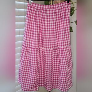 Handmade Pink Gingham Women's Skirt
